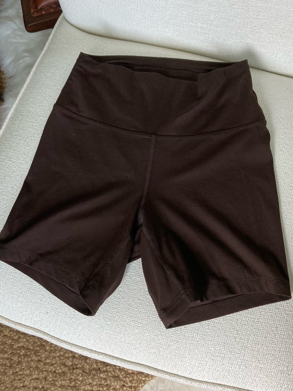 Quince Power Up High Rise Training Shorts Espresso Brown